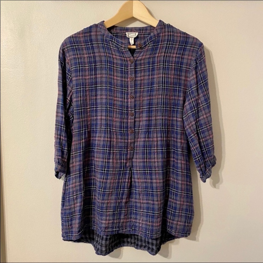 🔵Anthropologie Mo vint sparkle plaid top